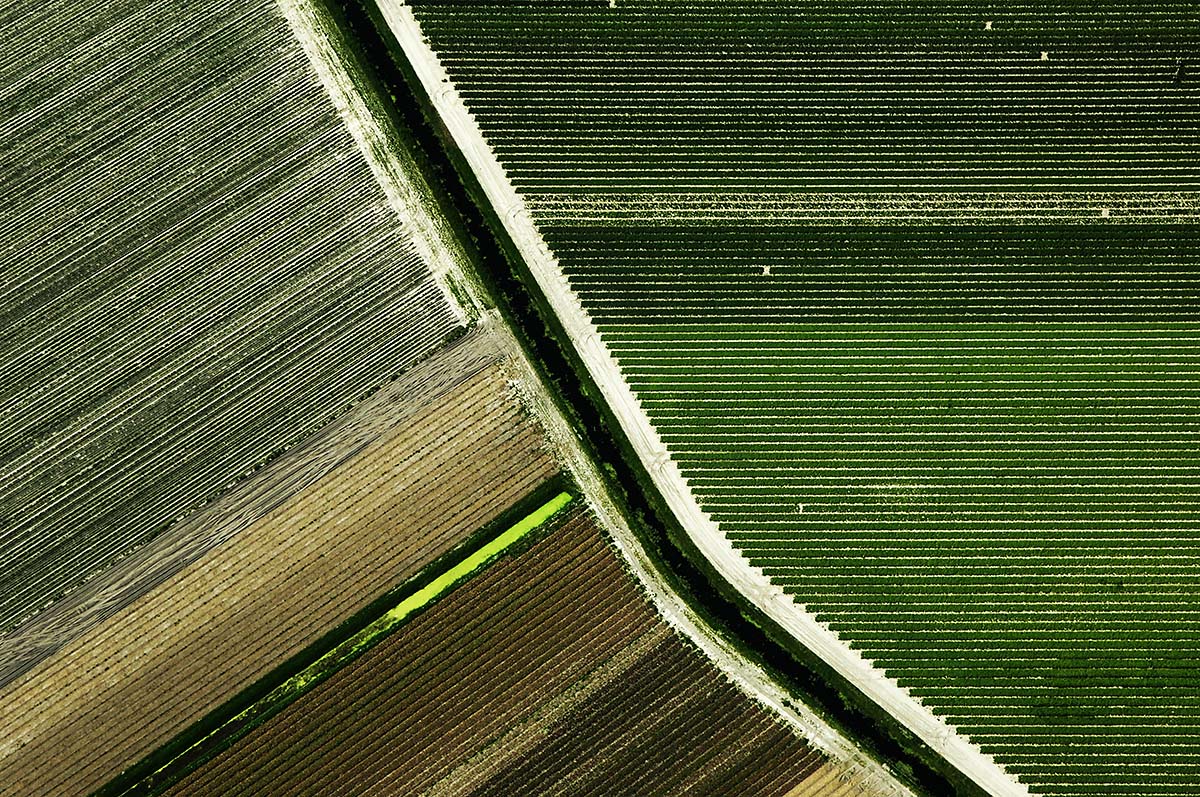 Abstract Aerial View of Field in Breezand, Netherlands.