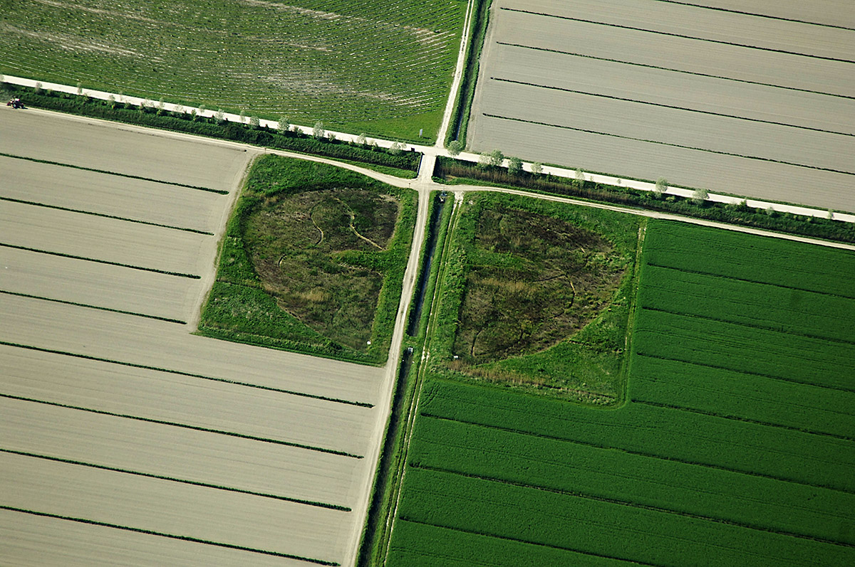Abstract Aerial View of Field in Caorle, Venice, Italy.