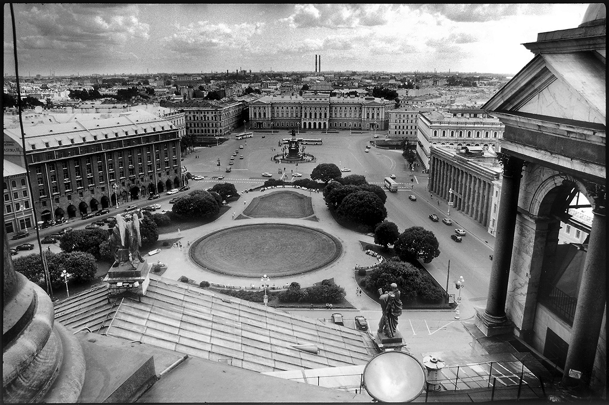 The View from the Top of Isaac Cathedral over it's Square, Saint Petersburg, Russia.