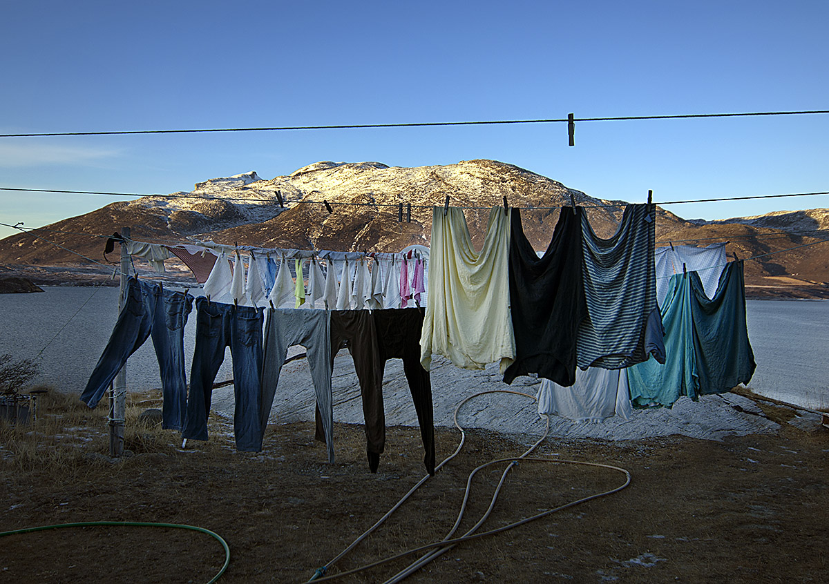 Line-Drying Clothes in Kapisillit, Greenland.