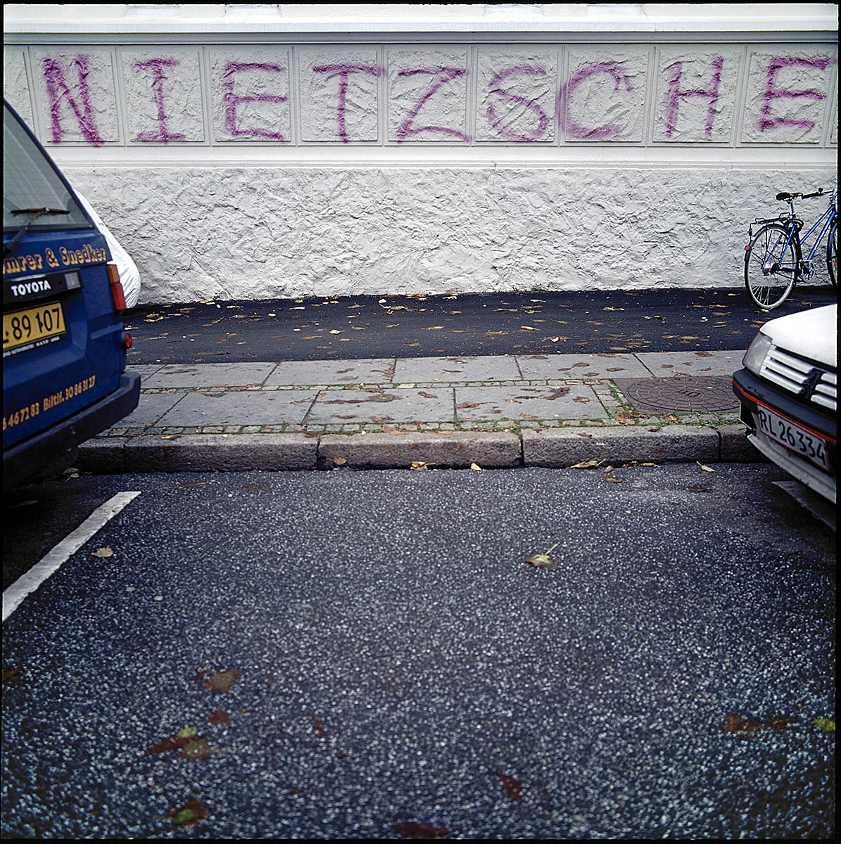 Nietzsche Graffiti in the Center of Århus, Denmark.