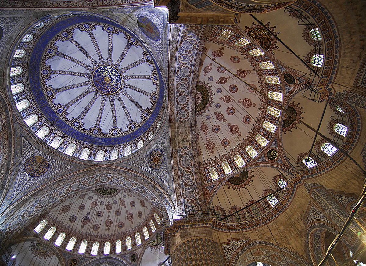 Six Domes of Blue Mosque, Istanbul, Turkey.