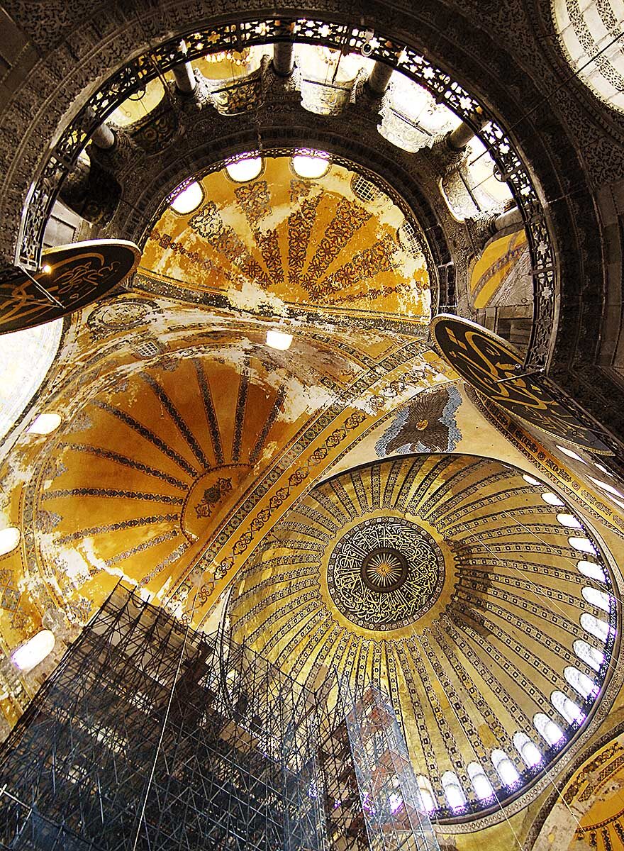 View of The Domes of Hagia Sophia, Istanbul, Turkey.